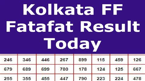 kolkata fatafat dotkom